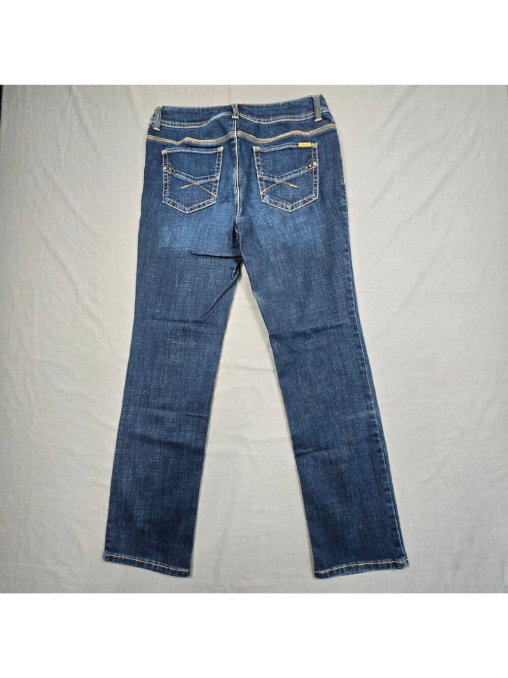 Chicos 0.5 6 Short Jeans Blue So Slimming Straight Leg Stretch Denim - Picture 4 of 5